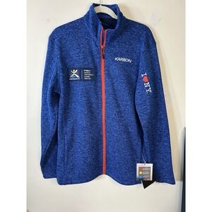 Karbon Lake Placid NY 2023‎ World Games Full Zip blue fleece jacket Size Large